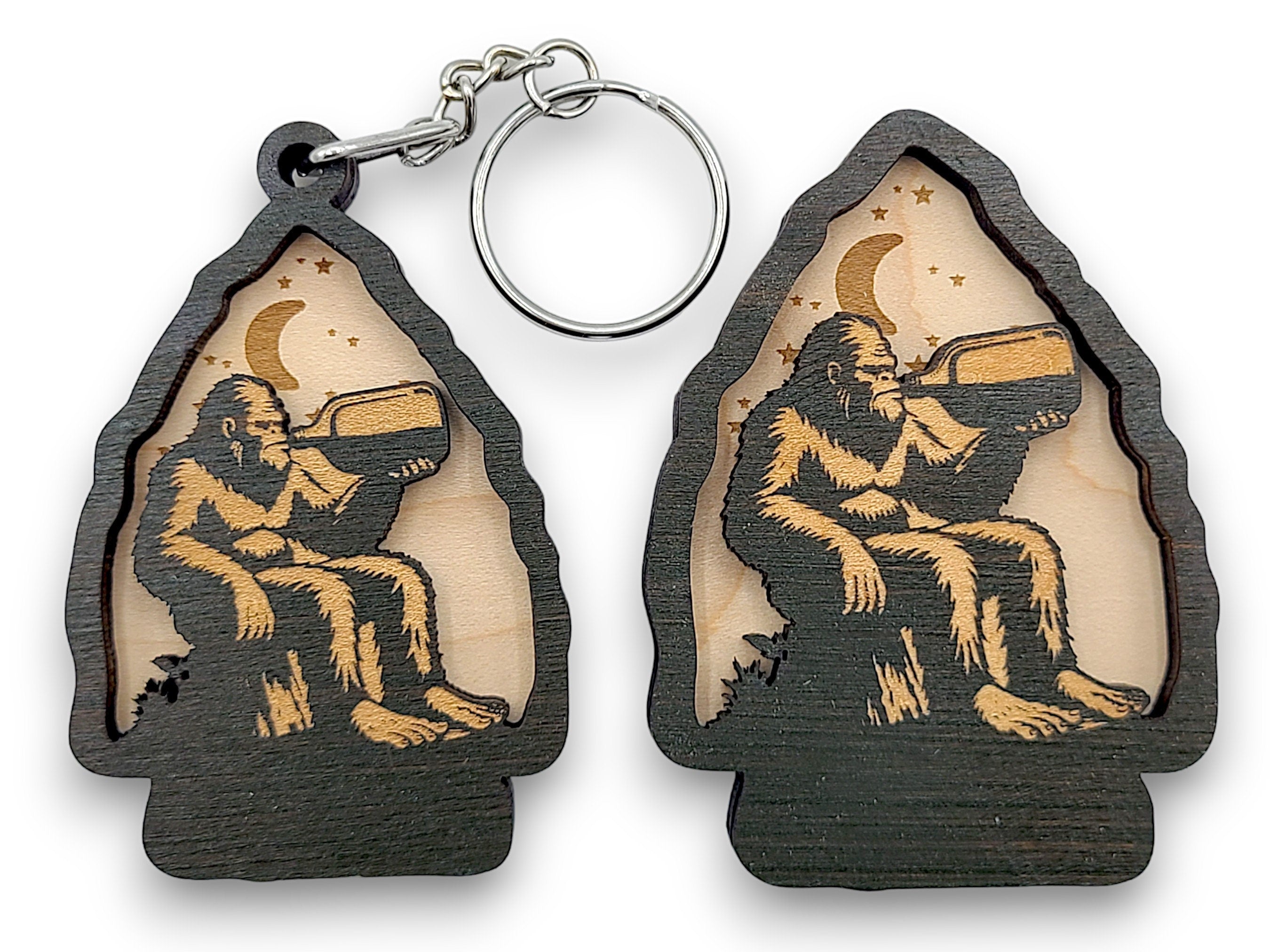 2 Layer Bigfoot Arrowhead Moonshine Keychain and Magnet craft SVG, png, dxf File Instant Download Bundle Commercial License Included