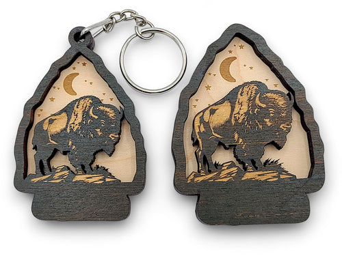2 Layer Buffalo Arrowhead Keychain and Magnet craft SVG, png, dxf File Instant Download Bundle Commercial License Included