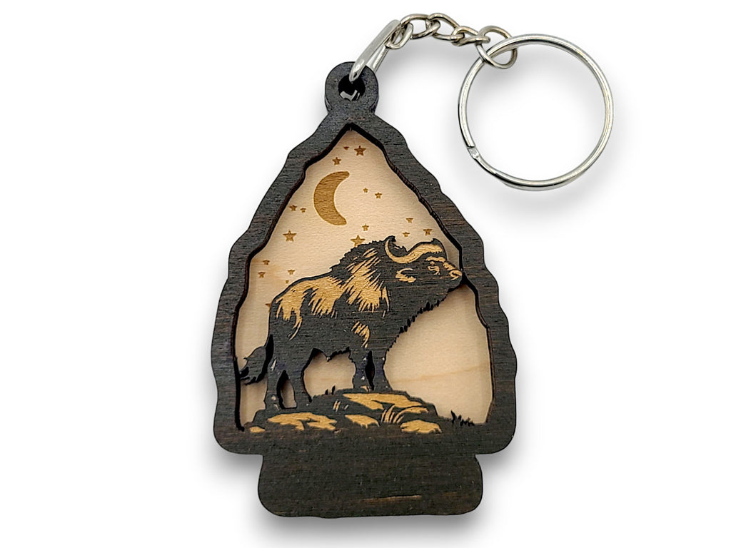 2 Layer Bison Arrowhead Keychain and Magnet craft SVG, png, dxf File Instant Download Bundle Commercial License Included