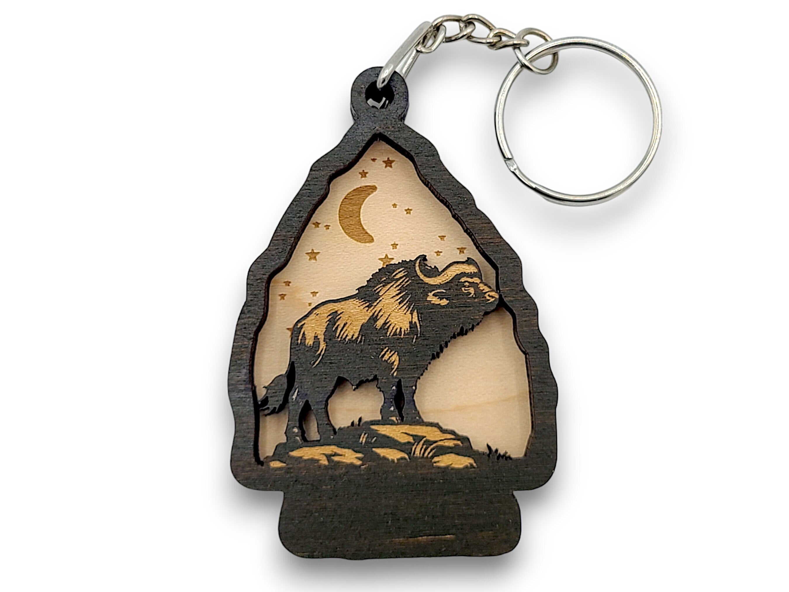2 Layer Bison Arrowhead Keychain and Magnet craft SVG, png, dxf File Instant Download Bundle Commercial License Included