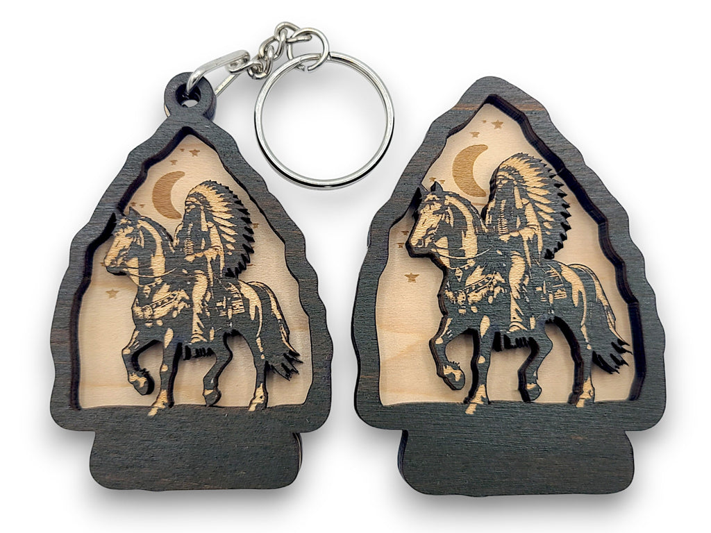 2 Layer Native American Horse Arrowhead Keychain and Magnet Craft Gift SVG, png, dxf File Instant Download Bundle Commercial License