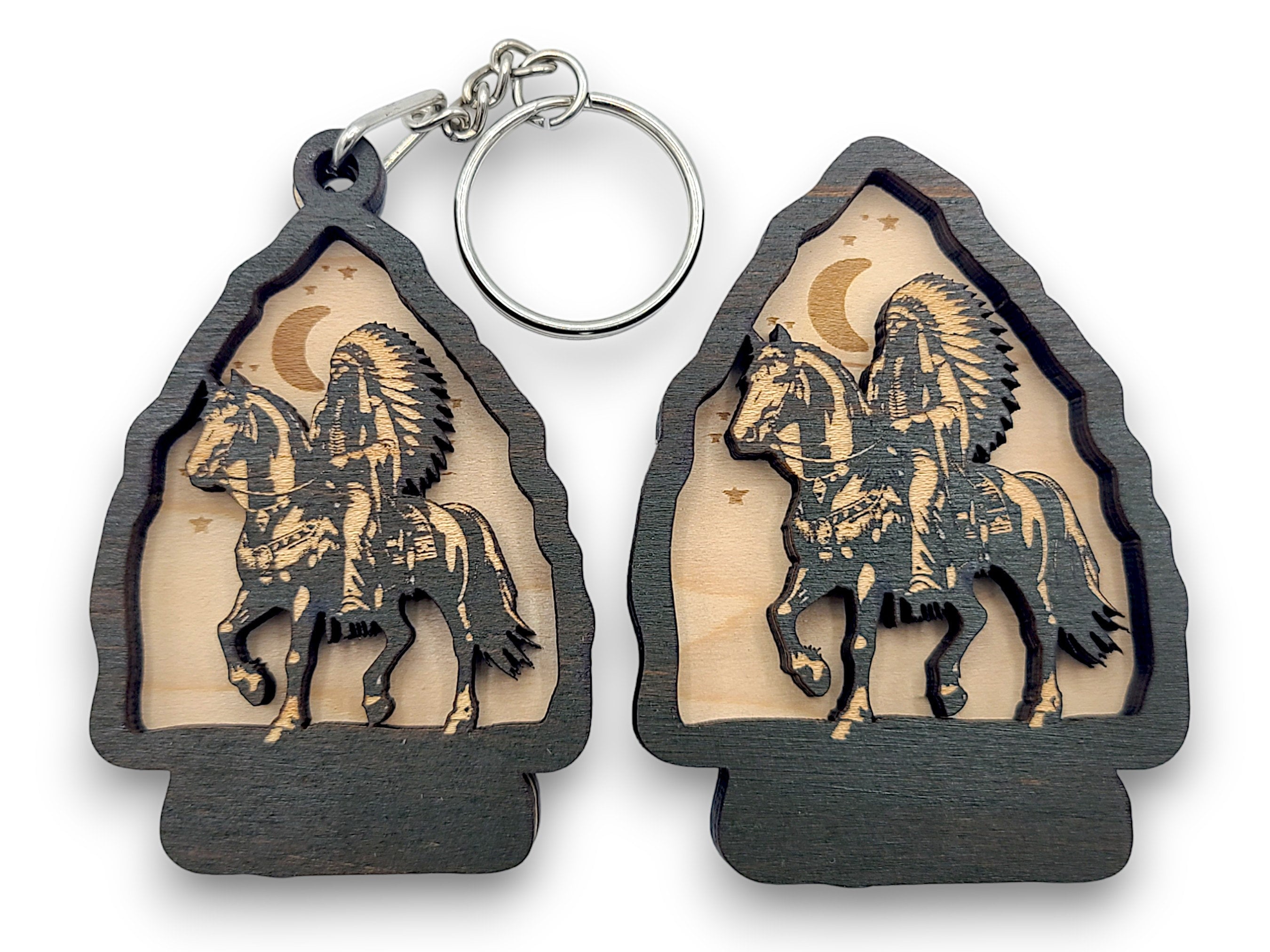 2 Layer Native American Horse Arrowhead Keychain and Magnet Craft Gift SVG, png, dxf File Instant Download Bundle Commercial License