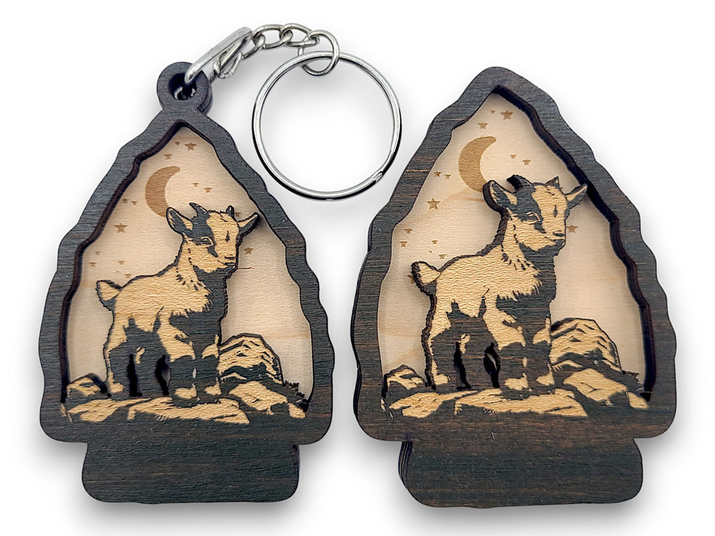 2 Layer Baby Goat Arrowhead Keychain and Magnet Craft Gift Souvenir SVG, png, dxf File Instant Download Bundle Commercial License Included