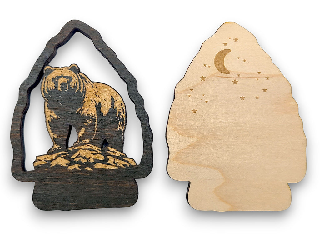 2 Layer Grizzly Bear Arrowhead Keychain and Magnet Craft Gift Souvenir SVG, png, dxf File Instant Download Bundle Commercial License