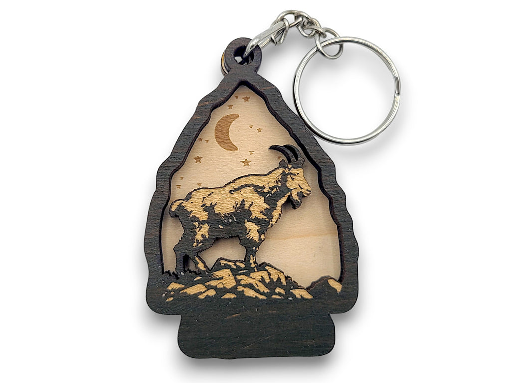 2 Layer Mountain Goat Arrowhead Keychain and Magnet Craft Gift Souvenir SVG, png, dxf File Instant Download Bundle Commercial License