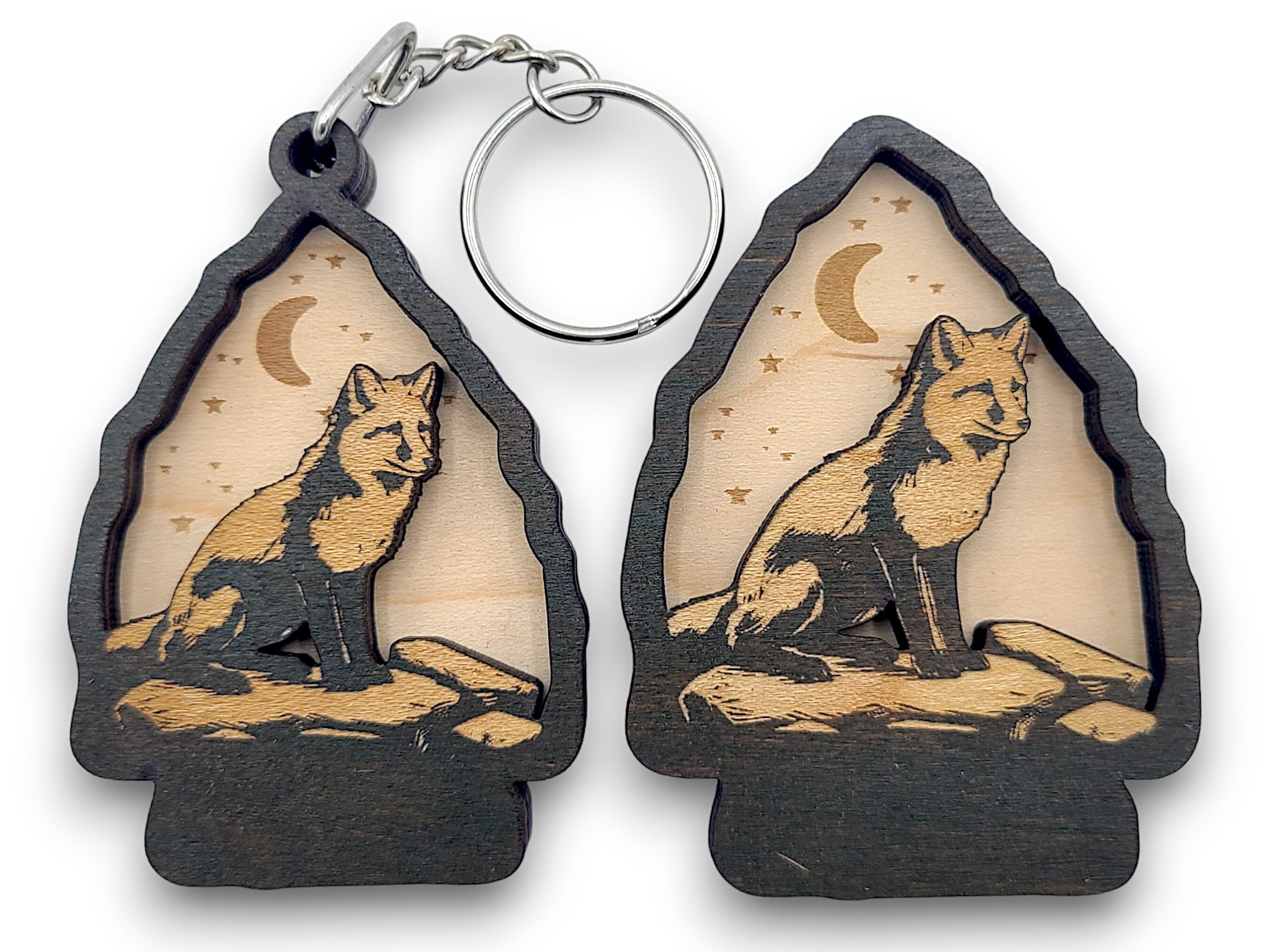 2 Layer Fox Arrowhead Keychain and Magnet Craft Gift Souvenir SVG, png, dxf File Instant Download Bundle Commercial License
