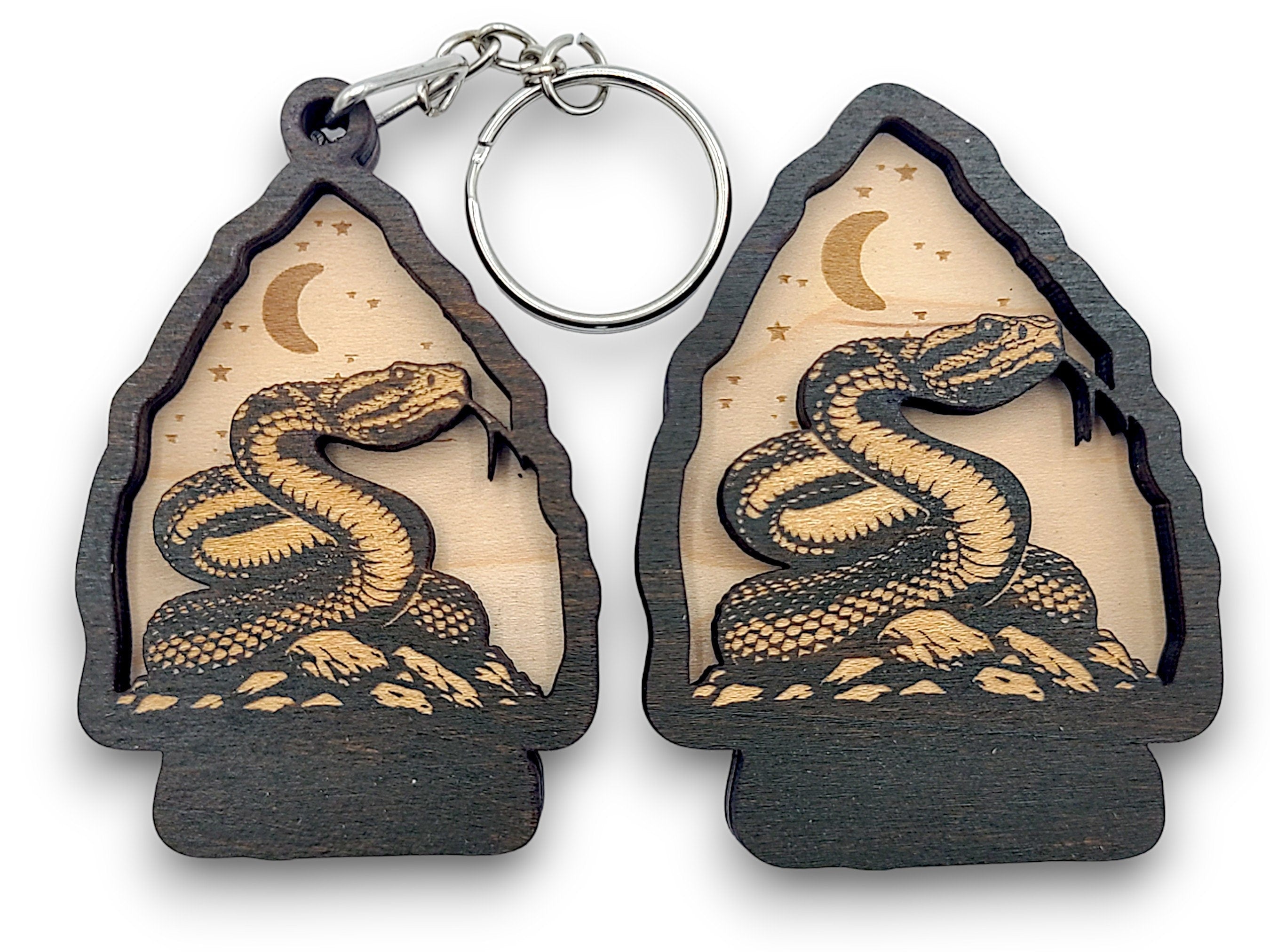 2 Layer Rattle Snake Arrowhead Keychain and Magnet Craft Gift Souvenir SVG, png, dxf File Instant Download Bundle Commercial License