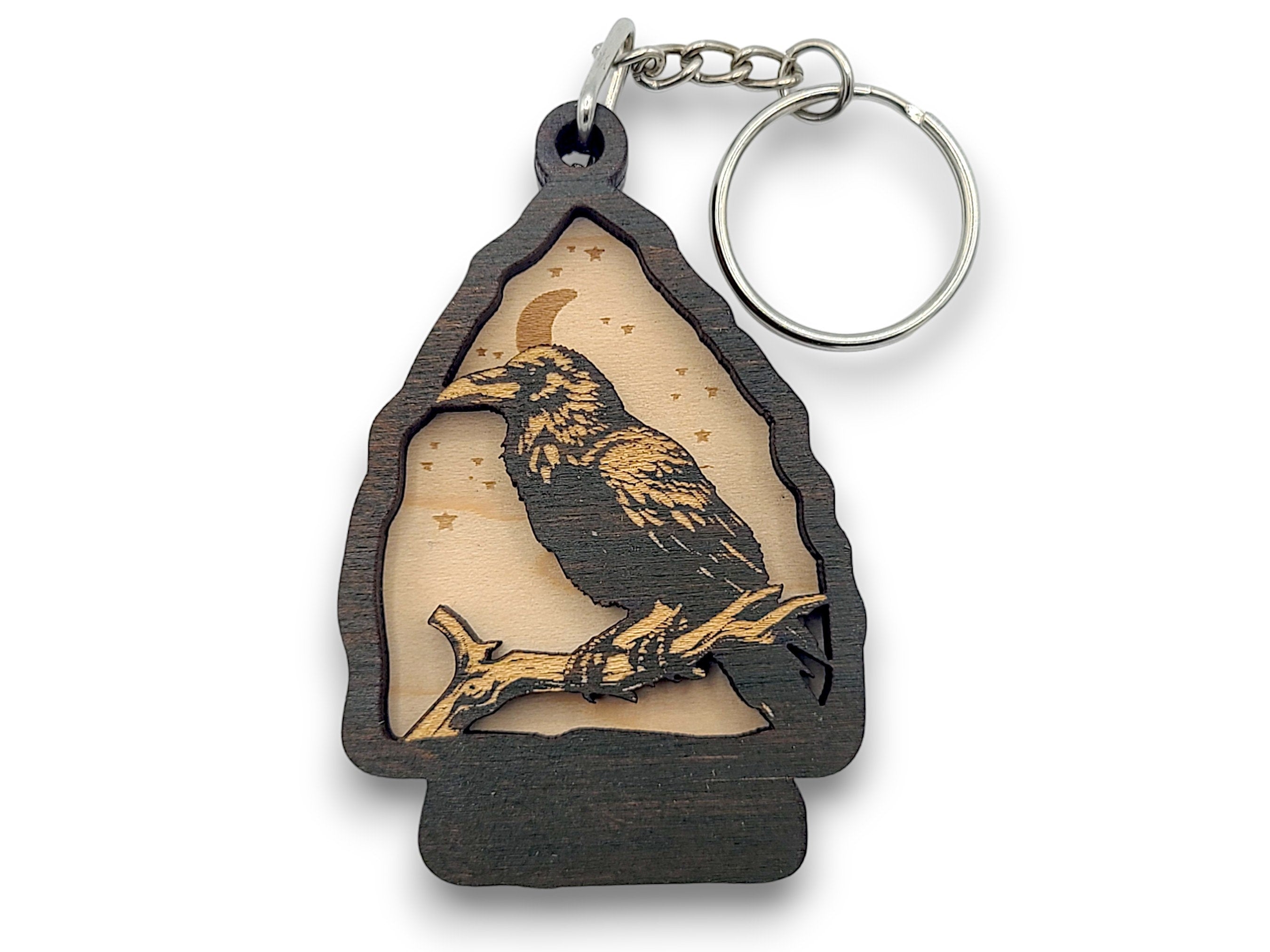 2 Layer Raven Crow Arrowhead Keychain and Magnet Craft Gift Souvenir SVG, png, dxf File Instant Download Bundle Commercial License