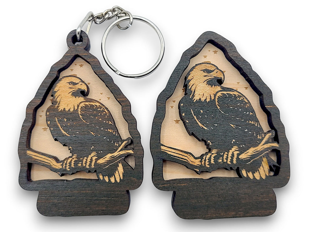 2 Layer Eagle Arrowhead Keychain and Magnet Craft Gift Souvenir SVG, png, dxf File Instant Download Bundle Commercial License
