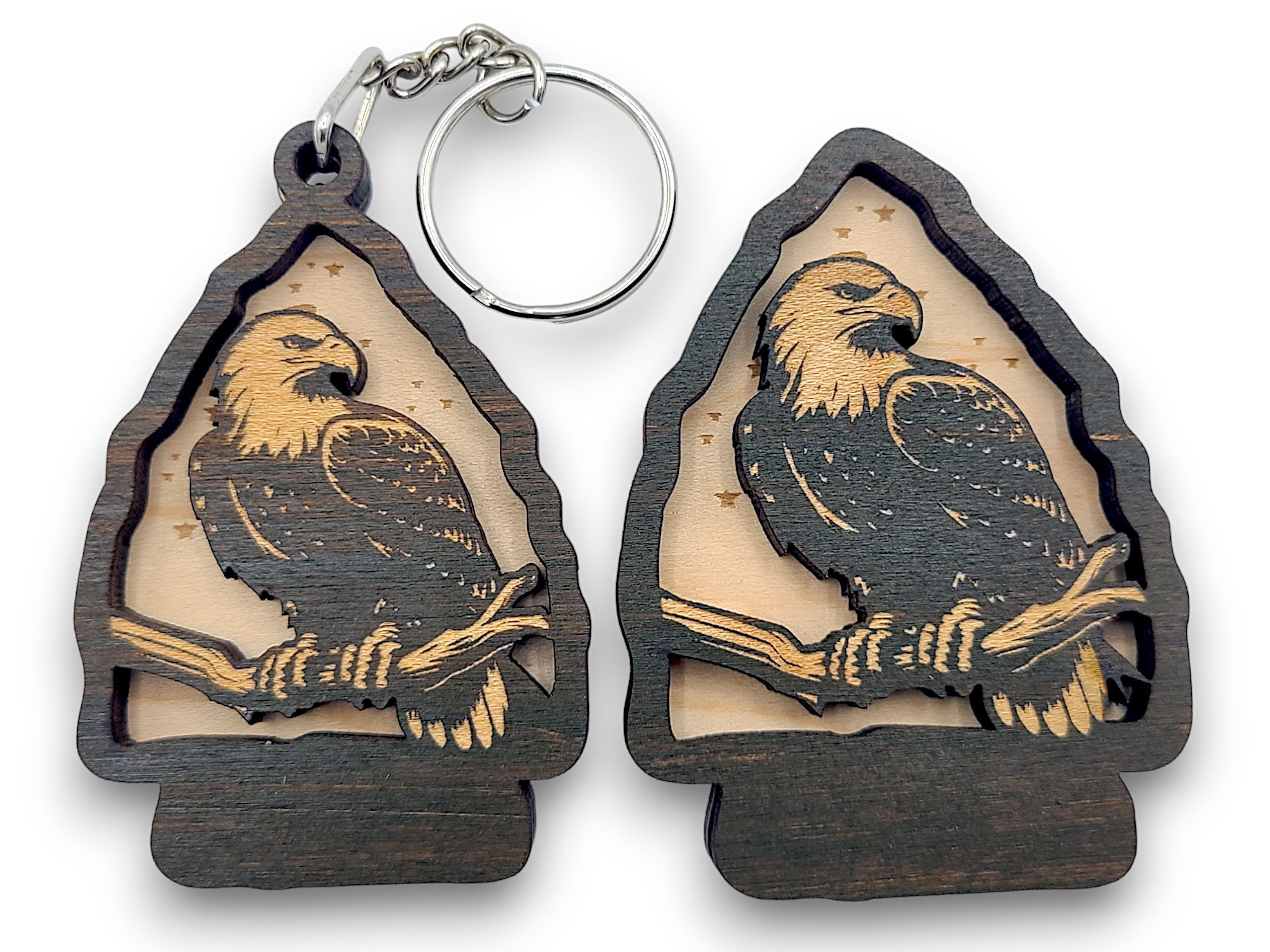 2 Layer Eagle Arrowhead Keychain and Magnet Craft Gift Souvenir SVG, png, dxf File Instant Download Bundle Commercial License