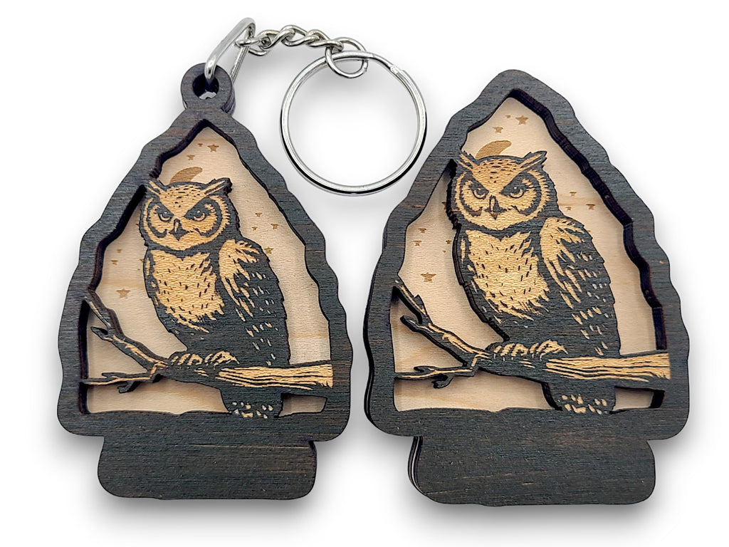 2 Layer Owl Arrowhead Keychain and Magnet Craft Gift Souvenir SVG, png, dxf File Instant Download Bundle Commercial License