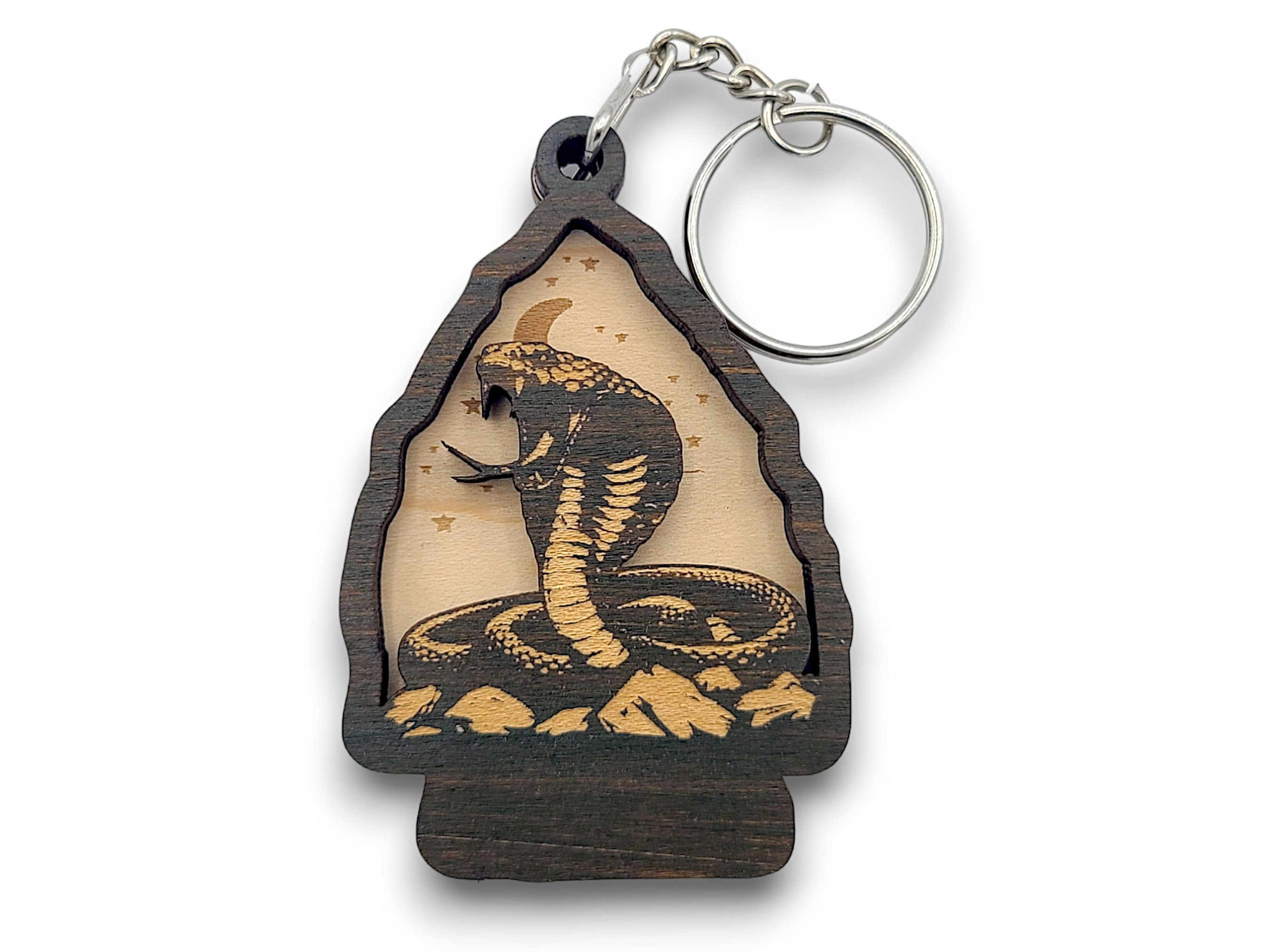 2 Layer King Cobra Snake Arrowhead Keychain and Magnet Craft Gift Souvenir SVG, png, dxf File Instant Download Bundle Commercial License