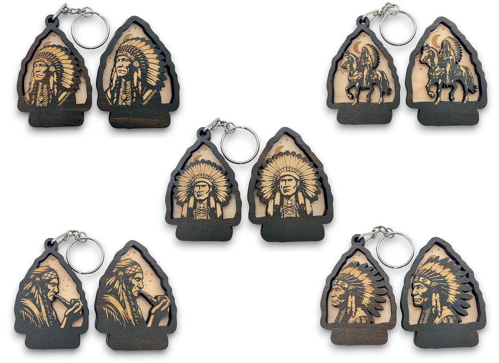 Bundle 5 Native American Arrowhead Keychain and Magnet Gift Souvenir SVG, png, dxf Laser File Instant Download Bundle Commercial License