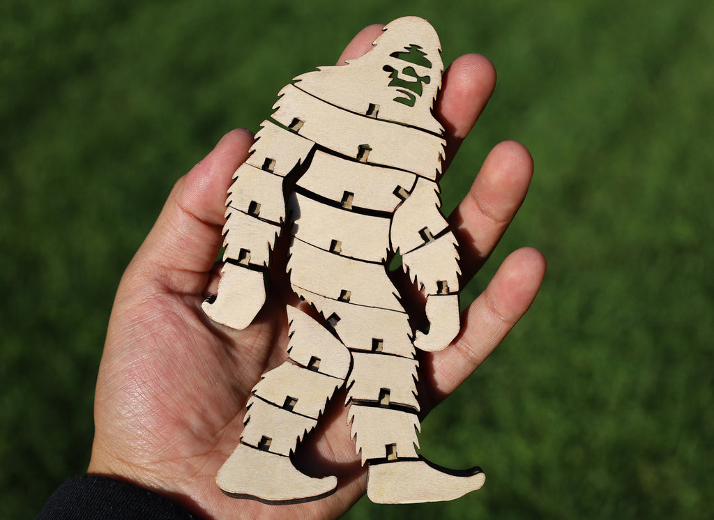 Articulating Bigfoot Toy SVG | Flexible Sasquatch Laser Cut File | Wooden Flexi Toy Template | Glowforge & LightBurn
