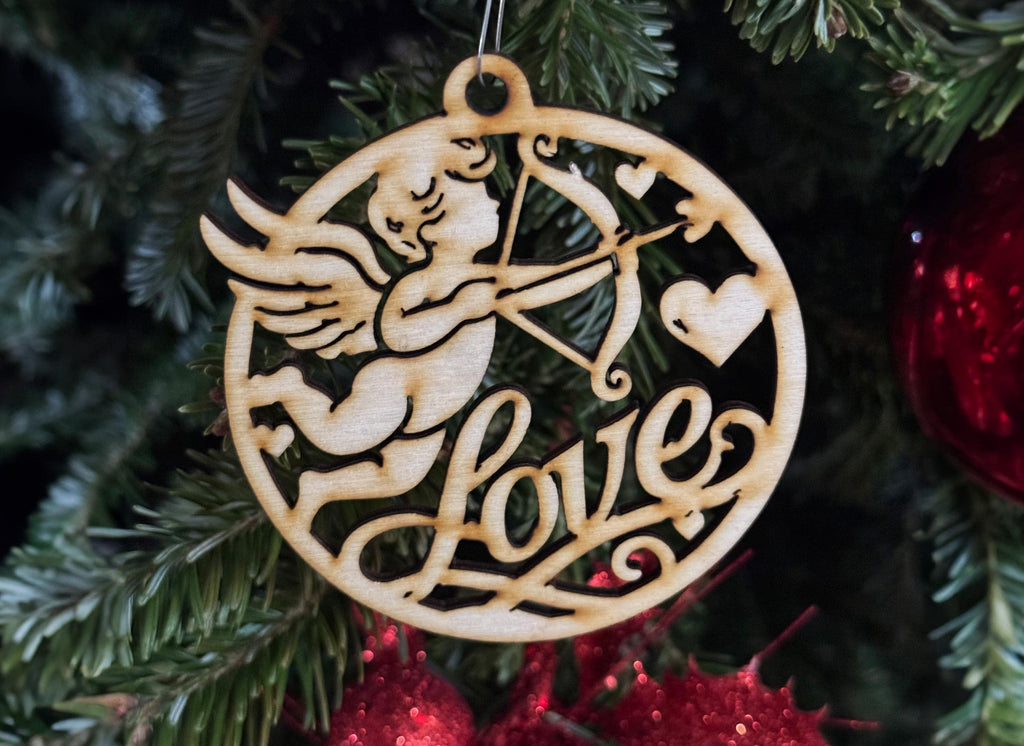 Cupid Love Ornament Valentine’s day DIY craft SVG, DXF Laser Cut File Instant Download