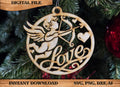 Cupid Love Ornament Valentine’s day DIY craft SVG, DXF Laser Cut File Instant Download