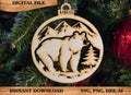 Bear Mountain Ornament Rustic DIY craft SVG, DXF Laser Cut File Instant Download
