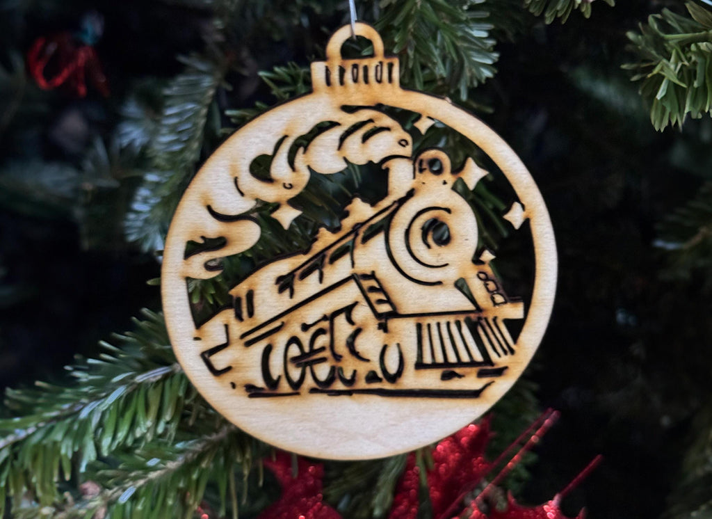 Train Ornament DIY craft SVG, DXF Christmas Polar Express Train Laser Cut File Instant Download