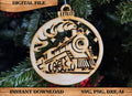 Train Ornament DIY craft SVG, DXF Christmas Polar Express Train Laser Cut File Instant Download