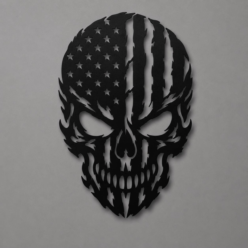 American Flag Skull SVG | Patriotic Skull Laser Cut File | USA Skull SVG for CNC Plasma, Cricut & Glowforge