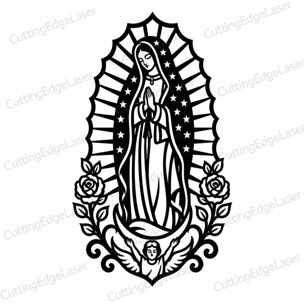 Our Lady of Guadalupe SVG | Virgin Mary Laser Cut File | Catholic SVG for CNC Plasma, Cricut & Glowforge