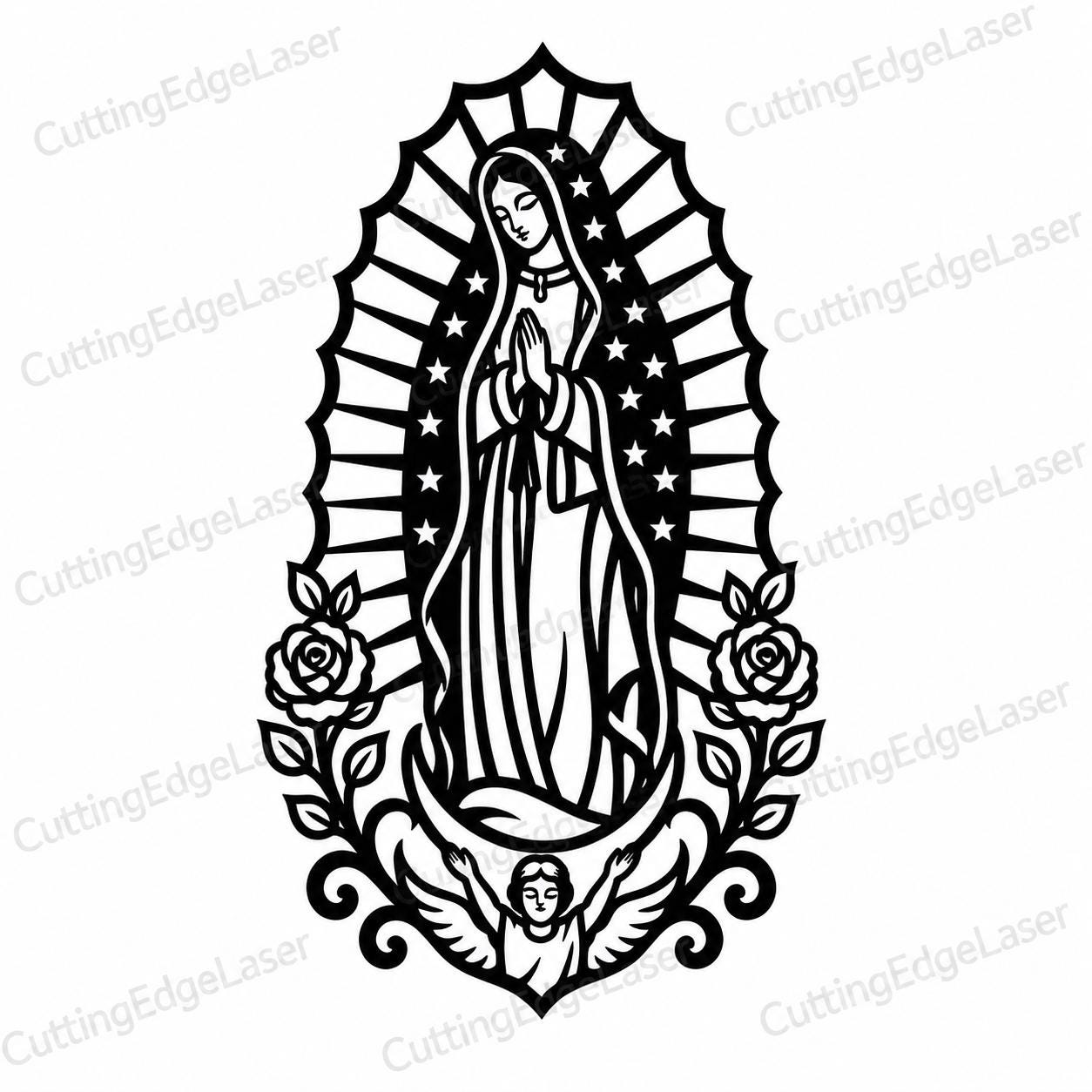 Our Lady of Guadalupe SVG | Virgin Mary Laser Cut File | Catholic SVG for CNC Plasma, Cricut & Glowforge
