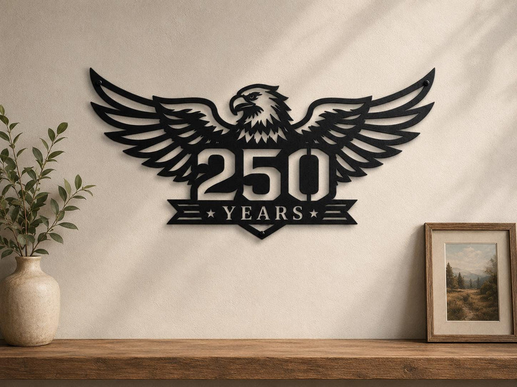 250 Years SVG | American Eagle 250th Anniversary Laser Cut File | Patriotic SVG for CNC Plasma, Cricut & Glowforge