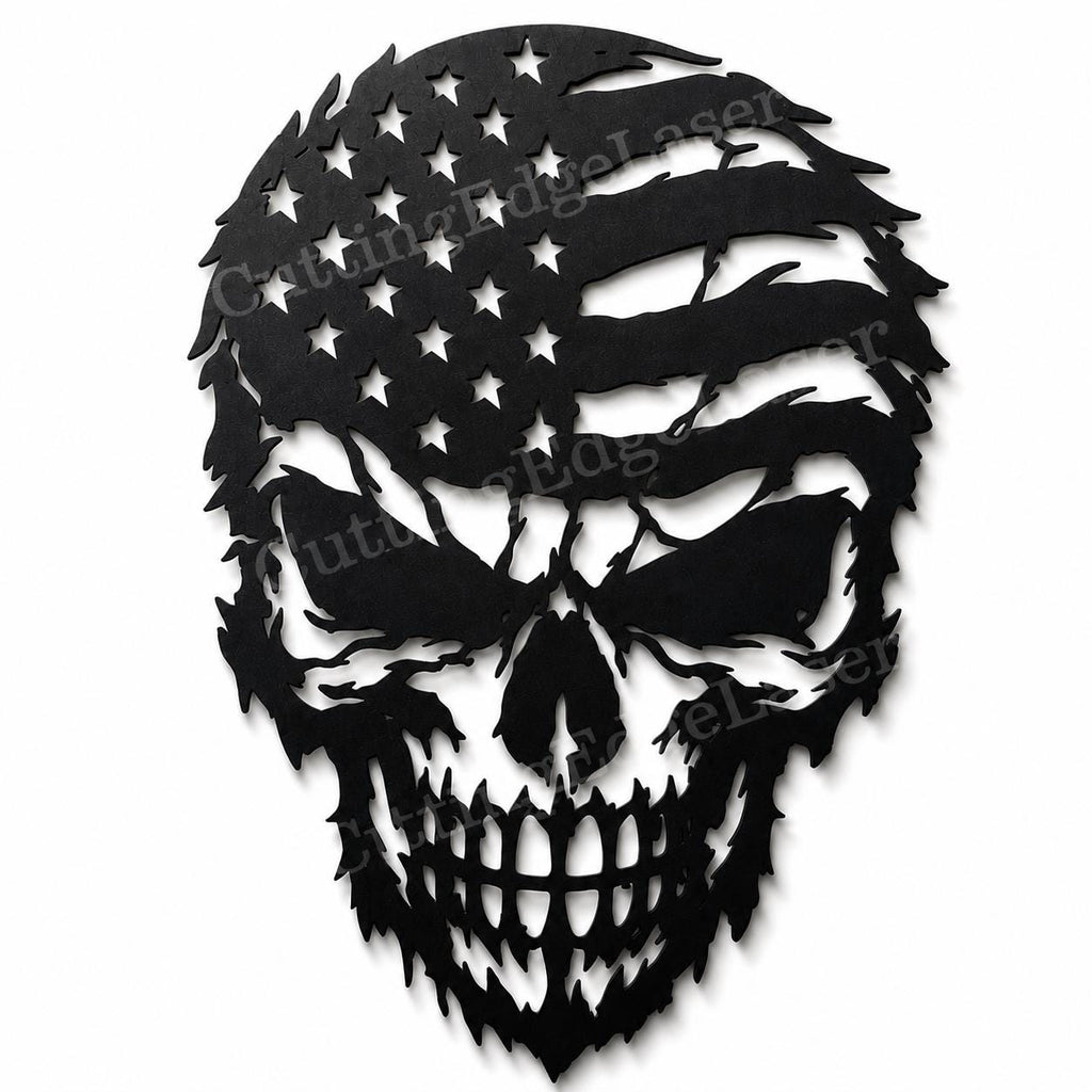 American Flag Skull SVG | Patriotic Skull Laser Cut File | USA Skull SVG for CNC Plasma, Cricut & Glowforge
