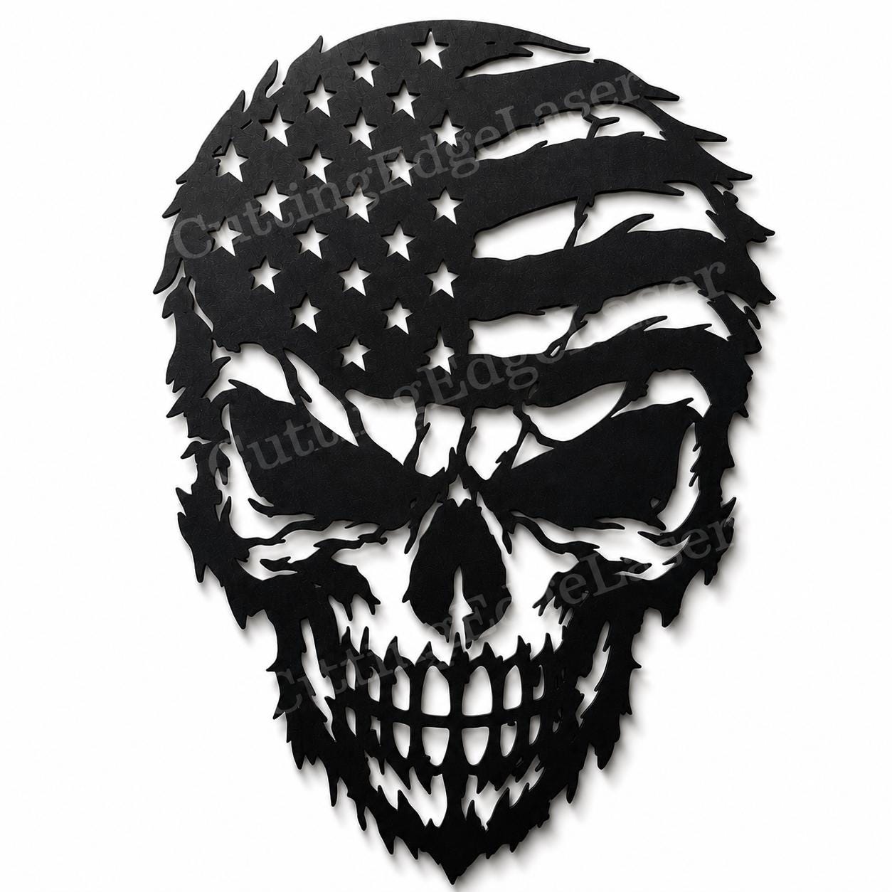 American Flag Skull SVG | Patriotic Skull Laser Cut File | USA Skull SVG for CNC Plasma, Cricut & Glowforge
