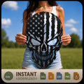 American Flag Skull SVG | Patriotic Skull Laser Cut File | USA Skull SVG for CNC Plasma, Cricut & Glowforge