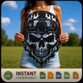 Biker Skull SVG | Motorcycle Skull Laser Cut File | Skull SVG for CNC Plasma, Cricut & Glowforge