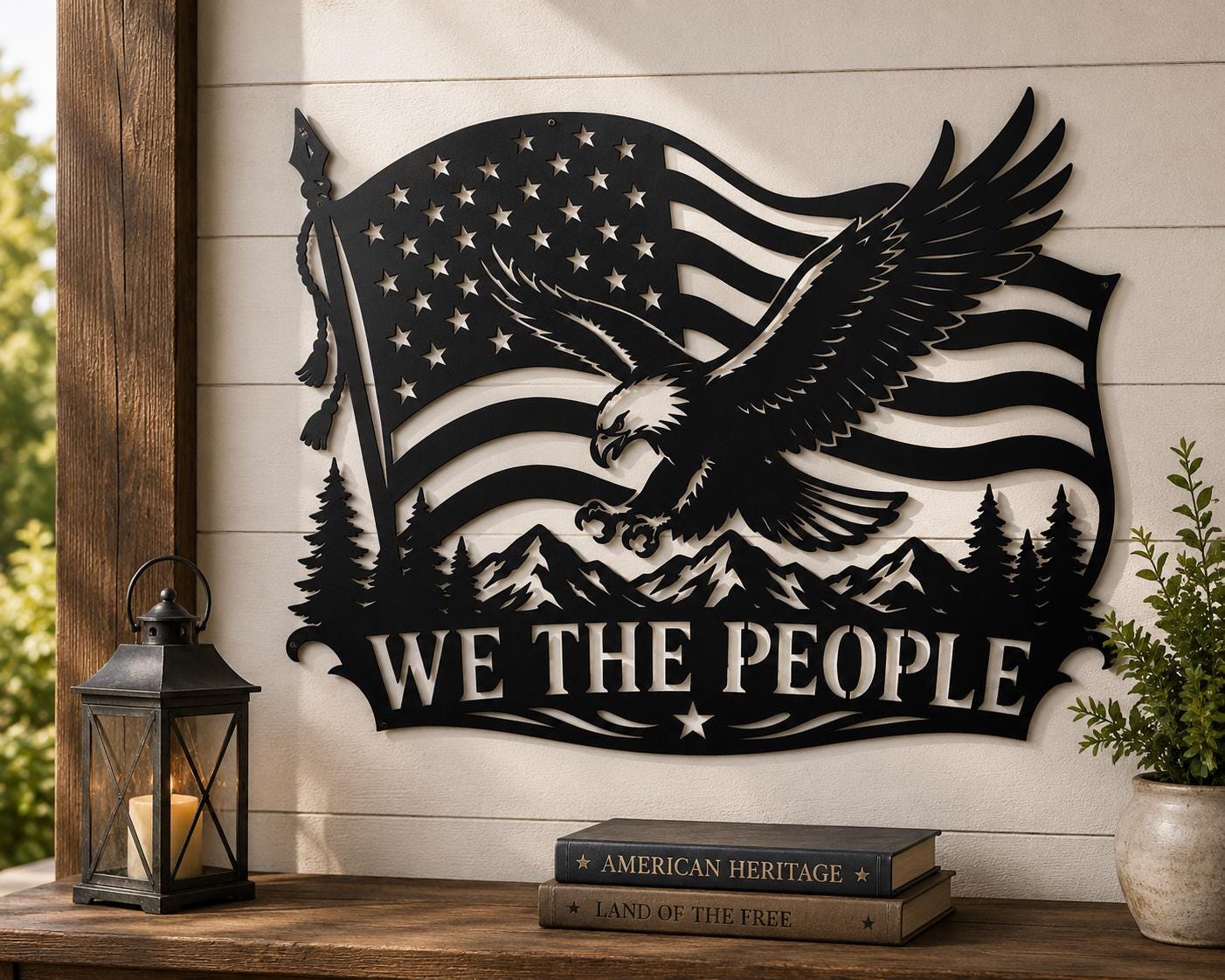 American Flag Eagle SVG | We The People SVG | Patriotic Laser Cut File for CNC Plasma, Cricut & Glowforge
