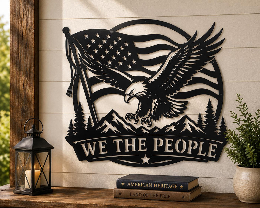 We The People SVG | American Eagle Laser Cut File | Patriotic SVG for CNC Plasma, Cricut & Glowforge