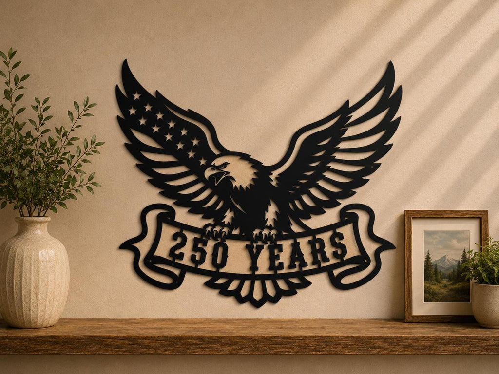 250 Years American Eagle SVG | Patriotic Eagle Laser Cut File | CNC Plasma, Cricut & Glowforge