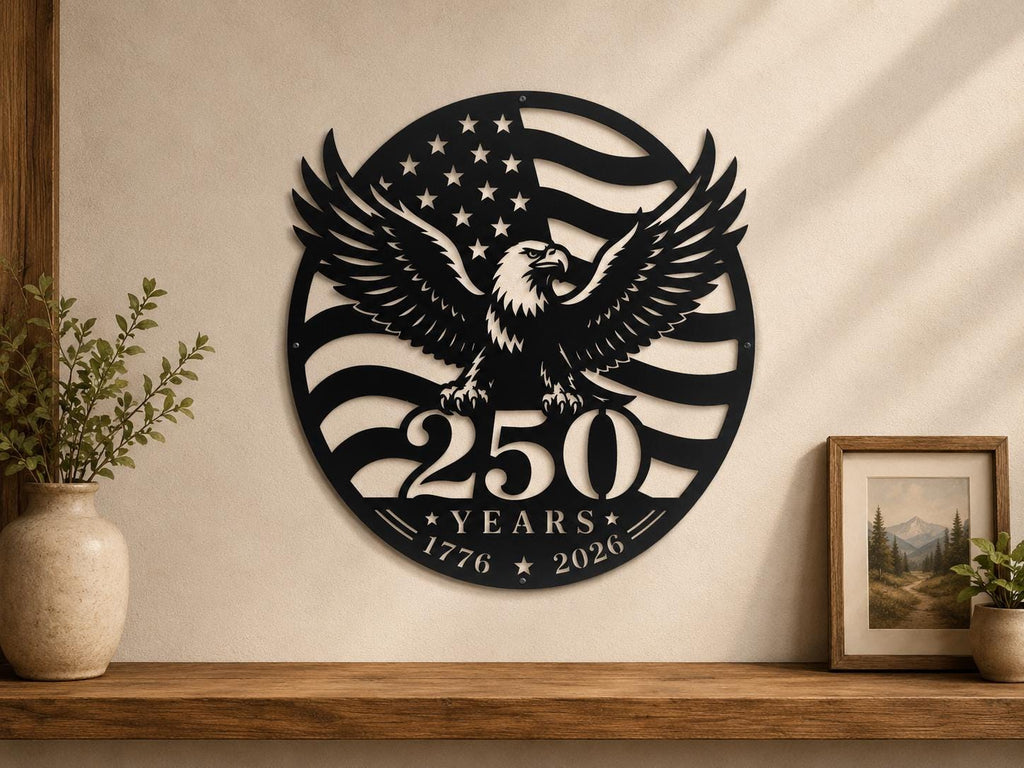 250 Years American Eagle SVG | America 250 Laser Cut File | Patriotic SVG for CNC Plasma, Cricut & Glowforge