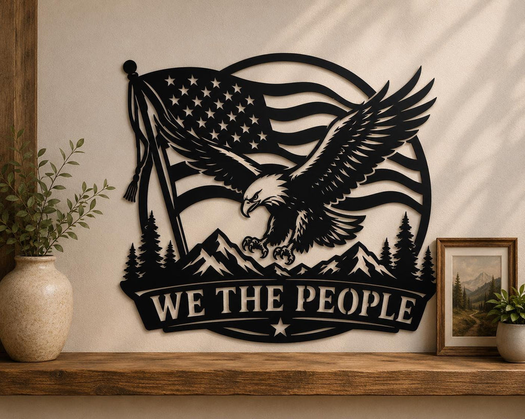 We The People SVG | American Eagle Laser Cut File | Patriotic SVG for CNC Plasma, Cricut & Glowforge